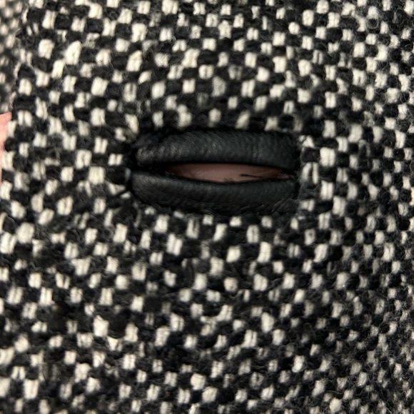 Wool Overcoat J Lindeberg Wolger CL Rock Tweed Top Coat with Leather Accents - Picture 6 of 16